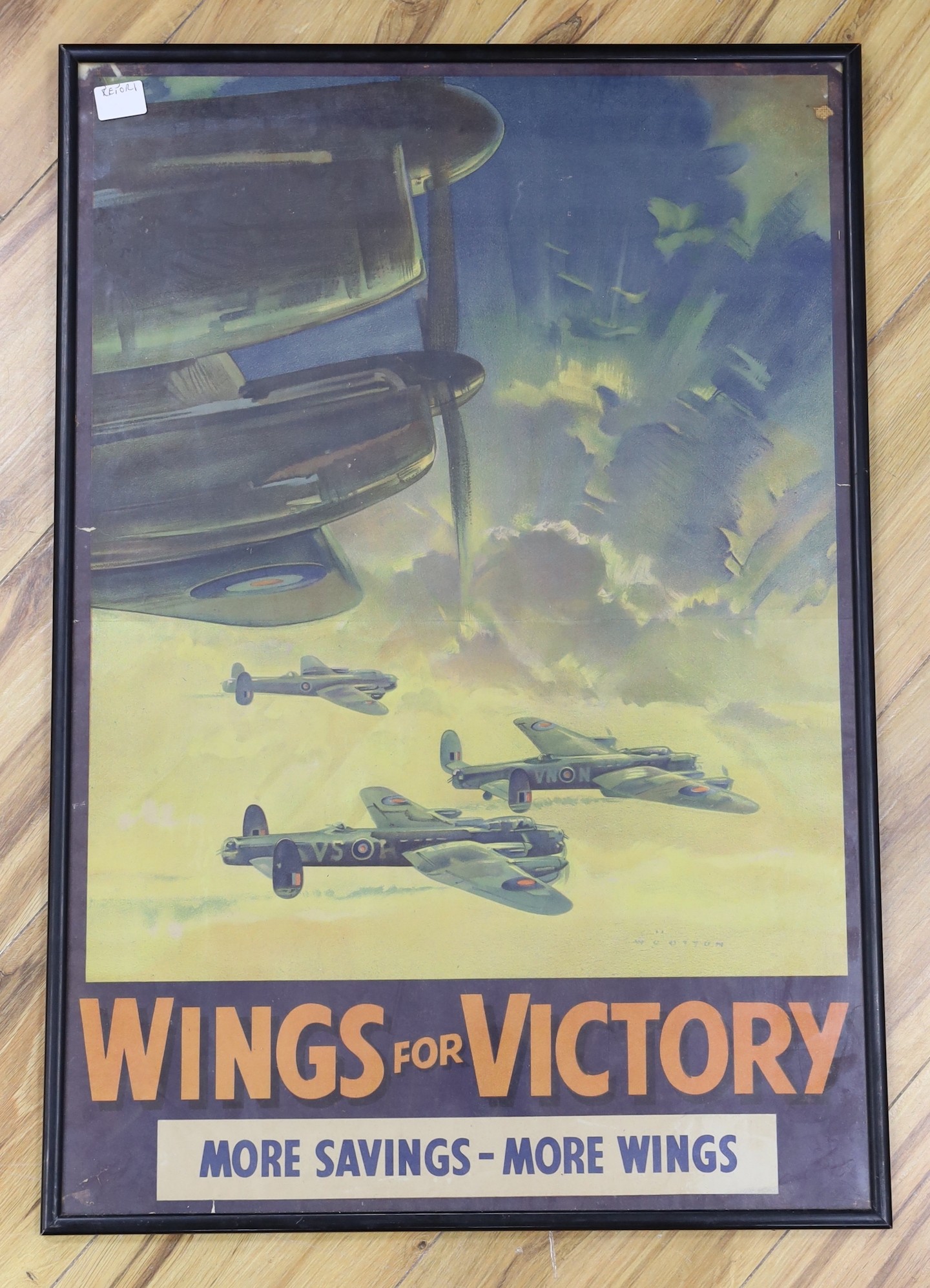 After Frank Wootton, colour poster, 'Wings for Victory', 73 x 49cm